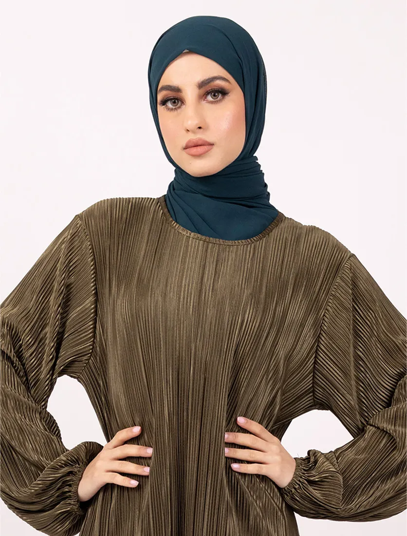 Olive Plisse Abaya